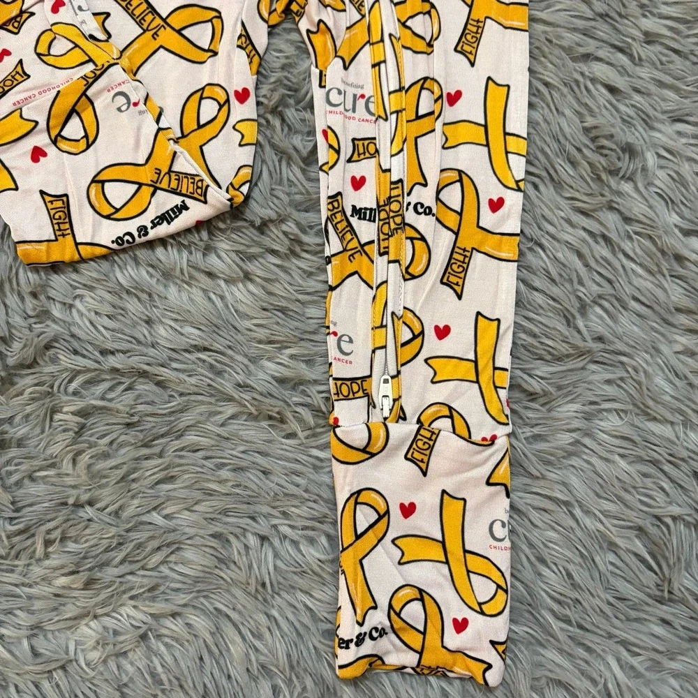 Miller & Co Children's Cancer Awareness Bamboo Zippy Sleeper 18-24 Months NEW